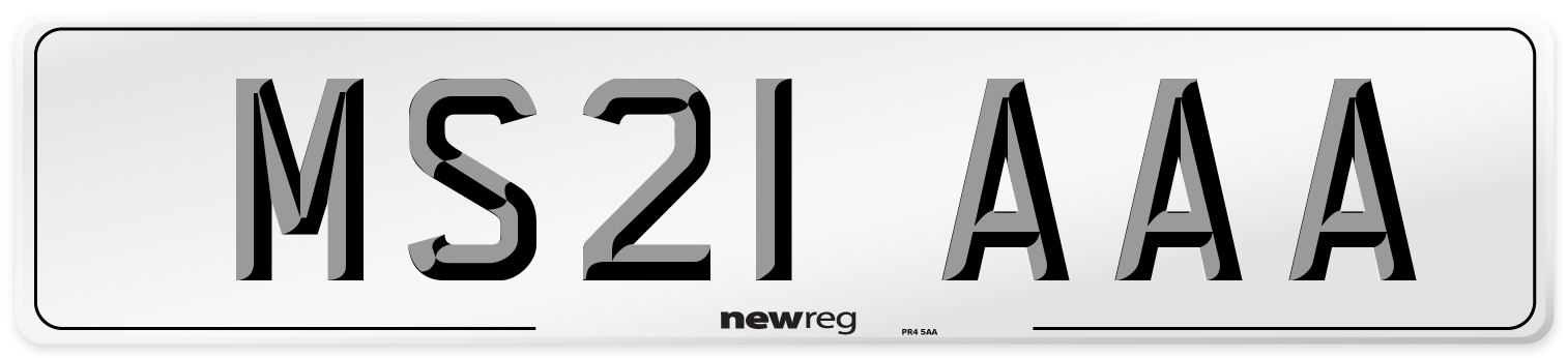 MS21 AAA Number Plate from New Reg